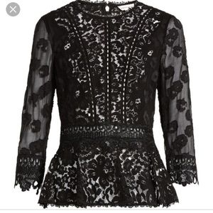 New Rebecca Taylor Lace peplum top - size 2